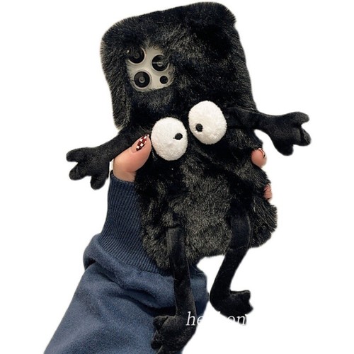 New fluffy furry black - new,